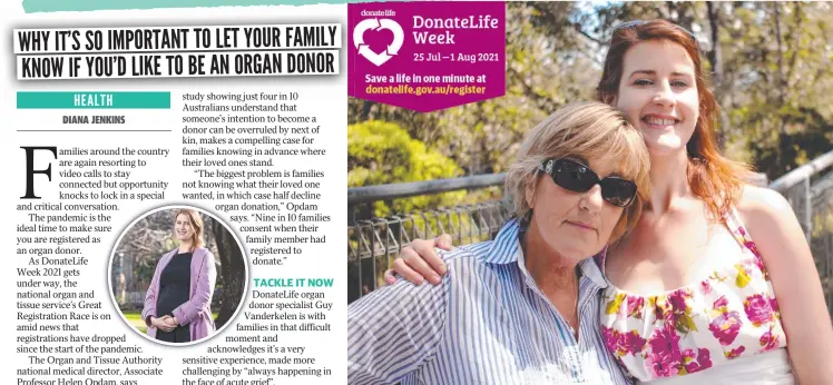  ?? Supplied, Chris Kidd ?? Novelist Kate Kruimink with her mother, Karen, who made her organ donation wishes explicit to her family while she was fit and well, and (inset) Kruimink is expecting her second child. Pictures: