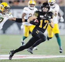  ?? CANADIAN PRESS FILE PHOTO ?? With three games still to go, the Hamilton Tiger-Cats’ Luke Tasker already has a career-high nine touchdown receptions.