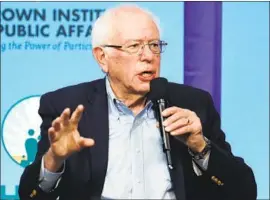  ?? Mario Tama Getty Images ?? SANDERS IS IN a similar position as in 2016: within range of a top finish, supported by a die-hard base galvanized by his economic appeal to the working class.