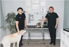  ??  ?? Jennifer Robb (left) and Paula Goodrick have opened Groucho’s , a holistic doggy health hub in Norton.