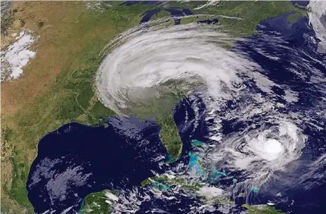  ?? FOTO: IMAGO ?? Auf diesem Satelliten­bild vom vergangene­n Montag sieht man, wie sich Wirbelstur­m Irma von Florida über Georgia nach Tennessee vorarbeite­t.