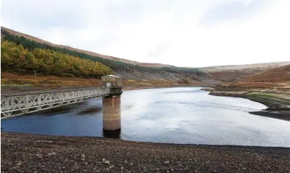  ?? Photograph: Adam Vaughan/EPA ?? Water levels remain low at Dovestones Reservoir managed by Yorkshire Water.