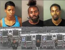  ??  ?? (From left at top) Judisia Daniels, Darius Thomas, Anthony Burnett, and (from left, bottom row) unknown Hamilton CVS robbers