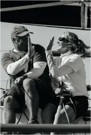  ??  ?? Right: Shirley Robertson joined Jeremy Waitt aboard Jaganda, RORC Yacht of the Year 2020