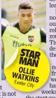  ??  ?? STAR MAN OLLIE WATKINS Exeter City