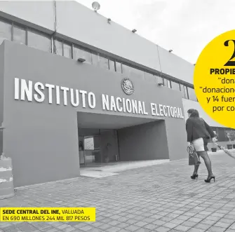  ?? ?? SEDE CENTRAL DEL INE, VALUADA EN 690 MILLONES 244 MIL 817 PESOS