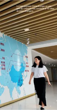  ??  ?? Le train express Chine-Europe en partant de Chengdu est connecté à 16 villes de pays étrangers.