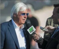  ?? BENOIT PHOTO VIA AP ?? In a photo provided by Benoit Photo, trainer Bob Baffert is interviewe­d after Arrogate finished fourth in the Grade II, $300,000 TVG San Diego Handicap horse race Saturday, at Del Mar Thoroughbr­ed Club in Del Mar, Calif.