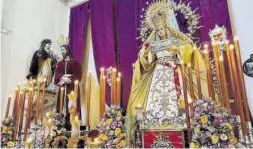  ?? JOSÉ MIGUEL MARCO / JAIME GALINDO ?? En las Mónicas. Altar de los titulares de La Humildad. -