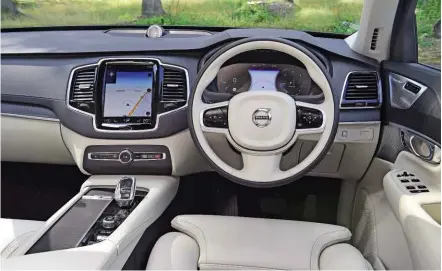  ??  ?? It’s getting on a bit, but the XC90’s interior still looks high-class. You have to fiddle with the touchscree­n to change the air-con