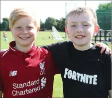  ??  ?? Stephen Curtis and Conor Russell were in Albion Rovers for the football camp.