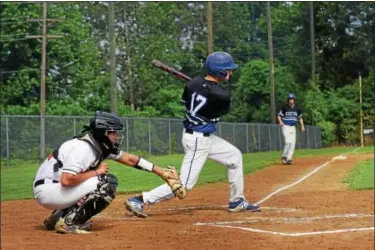  ??  ?? Exeter’s Alex Barlow connects for an RBI single during Saturday’s game against Daniel Boone.