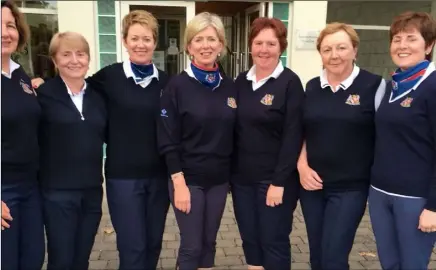  ??  ?? Dundalk Golf Club’s Ladies Senior Foursomes team which narrowly missed out on qualifying from Donabate on Sunday.