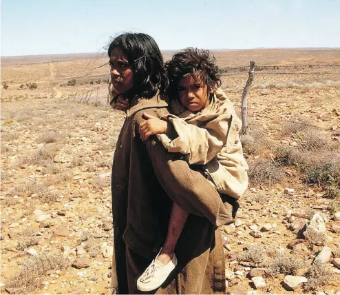  ??  ?? Everlyn Sampi, left, and Tianna Sansbury star in the Australian film, Rabbit-Proof Fence.