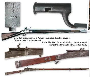  ??  ?? Board of Ordnance India Pattern musket and socket bayonet (Private collection and Priest)
Right:
A matchlock torador. Expect to pay around $2,000 for one