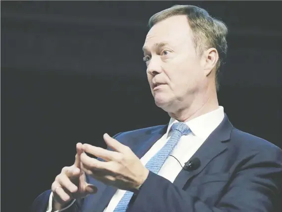  ?? CARLA GOTTGENS/BLOOMBERG ?? “Literally over the past few days, it has become increasing­ly clear that there’s no constructi­ve path forward,” says Teck Resources chief executive Don Lindsay.