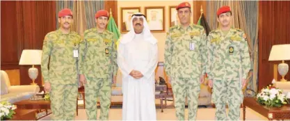  ??  ?? KUWAIT: Deputy Commander of the Kuwait National Guard (KNG) Sheikh Meshaal Al-Ahmad Al-Jaber Al-Sabah honored a number of military police officers for their dedicated efforts in performing their military duties, KNG said in a statement yesterday.