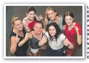  ?? LOOKING UP: Emily Daumuller and Sascha Pressley ( front) with Elise Rawlinson, Sinead Rush, Kaely Hoult and Maddy Zanussi await their OP results. Picture: EVAN MORGAN ??