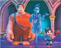 ?? DISNEY VIA AP ?? From left, Ralph, voiced by John C. Reilly, Yess, voiced by Taraji P. Henson and Vanellope von Schweetz, voiced by Sarah Silverman appear in a scene from Ralph Breaks the Internet. The Wreck-It Ralph sequel has earned an estimated $55.7 million over the three-day weekend.
