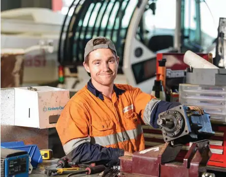  ?? Photo:Tony Phillips Photograph­y ?? TAKING THE CHANCE: Queensland Training Awards 2018 Harry Hauenschil­d Apprentice of the Year Christophe­r Knight’s win has given him a feeling of self-worth.