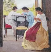  ??  ?? Al lavoro
“Le ricamatric­i” di Adriano Cecioni (1866); il romanzo invece è ambientato nel dopoguerra
