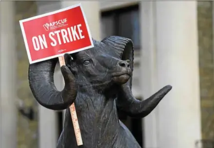  ?? PETE BANNAN — DIGITAL FIRST MEDIA ?? The West Chester faculty union has gone out on its first-ever strike Wednesday following 15 months of failed negotiatio­ns between their union and the state system.