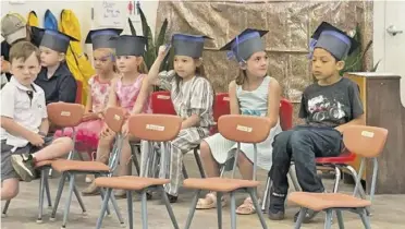  ?? BY CHELSEA RIZZARDI ?? e pre-Kindergart­en class at Child Care Learning Center received their graduation certificat­es last Wednesday morning, May 18. Can you really tell these little one’s are excited?