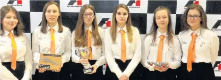  ??  ?? National finalists Inveralmon­d Community High School’s team, Velocity Racing