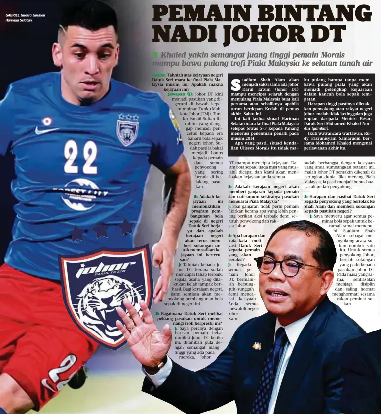  ??  ?? GABRIEL Guerra taruhan Harimau Selatan.