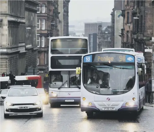  ?? PICTURE: JOHN DEVLIN ?? 0 Glasgow’s Hope Street is the worst in Scotland for nitrogen dioxide, although levels have dropped slightly