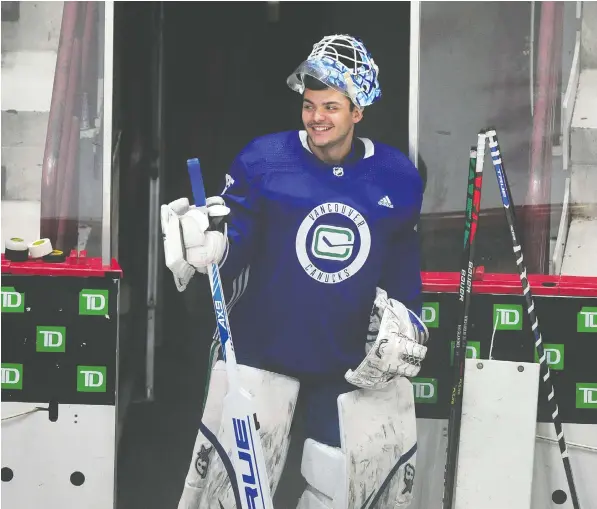  ?? NICK PROCAYLO/POSTMEDIA/FILES ?? Mike DiPietro says every time he steps on the ice he is presented with the opportunit­y to become a better goalie.