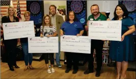  ?? LOANED PHOTO ?? The Foothills Eagles 4538 recently held a charity event and donated $4,650 to local nonprofits. From left are Michelle Markley and Shara Merton, Yuma Community Food Bank; Jodie Wight, Safe House; Keith Thompson, Eagles chairman; Annette Bernal, Right...