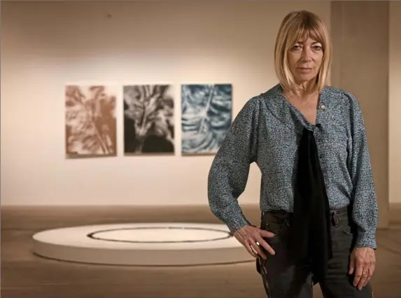  ?? Steve Mellon/Post-Gazette ?? Kim Gordon, artist and co-founder of Sonic Youth, opened “Kim Gordon: Lo-Fi Glamour,” her first North American solo show, at The Andy Warhol Museum on the North Shore on Thursday.