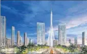  ?? COURTESY EMAAR PROPERTIES ?? An artist’s impression of the Dubai Creek Tower, which will be 928 metres tall when completed.