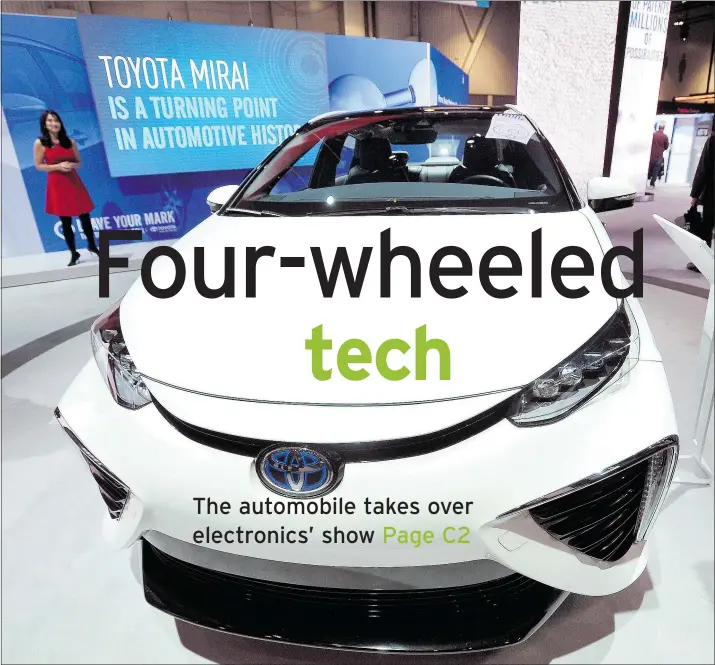  ?? — GETTY IMAGES FILES ?? The 2015 Internatio­nal CES at the Las Vegas Convention Center had plenty of automobile highlights including this Toyota Mirai fuel cell vehicle.