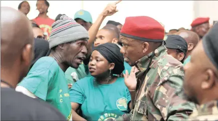  ?? PICTURES: BHEKI RADEBE ?? The funeral of Mama Zondeni Veronica Sobukwe, PAC activist and wife of late party leader Robert Sobukwe, in Graaff Reinet yesterday, descended into chaos after PAC members refused to abide by the government’s special official programme.