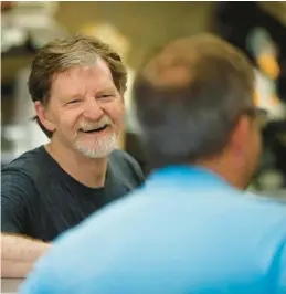  ?? DAVID ZALUBOWSKI/AP 2018 ?? Jack Phillips, a Colorado baker, is seeking to have a state appeals court overturn a ruling last year that he violated the state’s anti-discrimina­tion law.