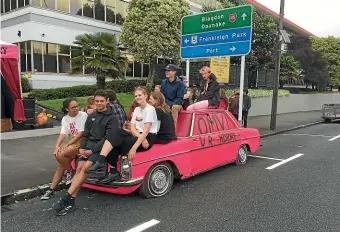  ?? STUFF ?? Schools Strike 4 Climate protesters outside OMV New Plymouth in 2019 are among the people investigat­ed by firm Thompson and Clark for the oil and gas industry.