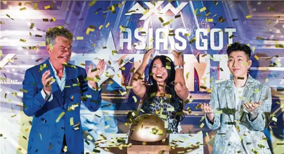  ??  ?? Season Two of Asia’s Got Talent, to be aired in October on AXN, will feature judges (from left) Foster, Anggun and Park. — AXN
