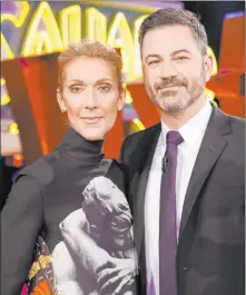  ?? Randy Holmes ABC ?? Jimmy Kimmel, with Celine Dion, will donate profits from his comedy club to Las Vegas-area charities.