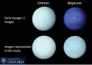  ?? Photograph: Patrick Irwin ?? Earlier images of Uranus and Neptune from Voyager 2, released after flybys in 1986 and 1989 respective­ly, had suggested Neptune was a much deeper, darker blue.