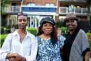  ??  ?? The residents Tranae Moran, Icemae Downes and Pat Winston oppose the use of facial recognitio­n cameras at the Atlantic Plaza Towers complex in Brooklyn, New York. Photograph: Demetrius Freeman/The Guardian