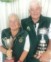  ??  ?? Warragul Bowling Club’s newest singles champions Janette Gallasch and Graeme Davis. It was Janette’s fifth club singles championsh­ip and Graeme’s first.