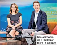  ??  ?? Bianca Schwarzjir­g & Flo Danner feiern TV-Jubiläum