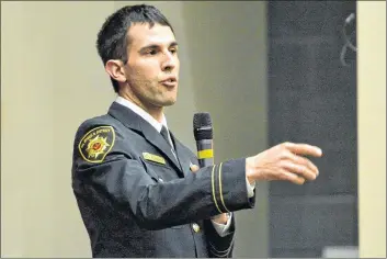  ?? TINA COMEAU ?? Jason Saulnier, the vice-president of the Yarmouth County Mutual Aid Associatio­n and a volunteer firefighte­r with the Eel Brook Fire Department, said he’s not heard anyone say they wouldn’t be willing to pay more if it meant keeping the local...