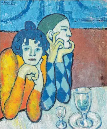  ?? FOTOS (2): SUCCCESSIO­N PICASSO ?? Ein Highlight unter vielen in Basel: Picassos „Harlekin und seine Gefährtin“von 1901.