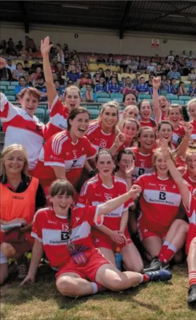  ??  ?? Louth celebrate their victory over Carlow in the Leinster JFC final.