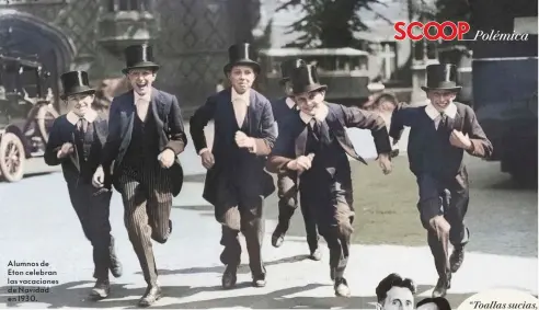  ?? ?? Alumnos de Eton celebran las vacaciones de Navidad en 1930.