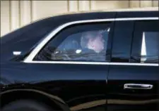  ?? J. SCOTT APPLEWHITE — THE ASSOCIATED PRESS ?? President Donald Trump arrives for a ceremony for new Associate Justice Brett Kavanaugh at the Supreme Court, in Washington, Thursday.