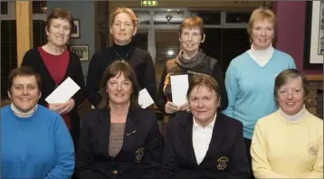  ??  ?? Prize-winners from the ladies’ February competitio­ns in New Ross. Back (from left): Pat Purcell (second, 14-hole stableford), Brigid Murphy (second, 14-hole stableford), Teresa Ryan (first, 14-hole stableford), Eileen Wallace (third, 14 -hole...